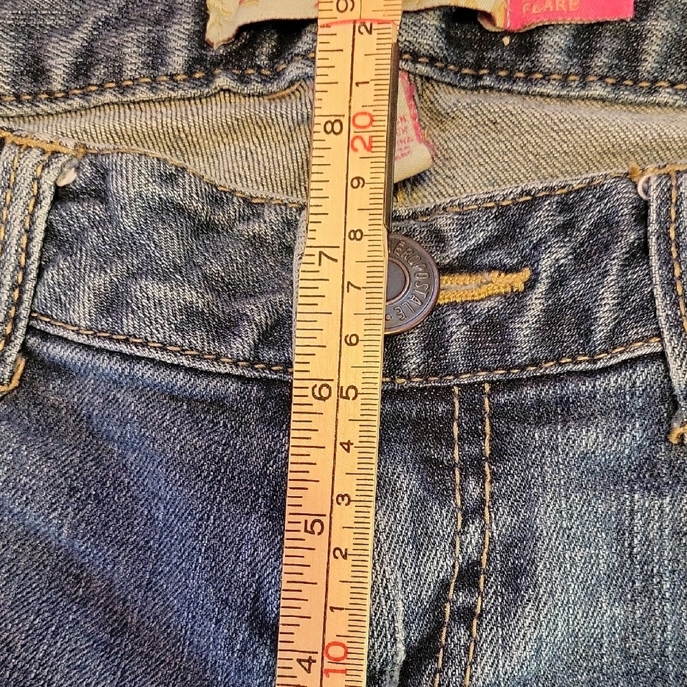 Aeropostale Hailey Skinny Flare Denim Low Rise Jeans Juniors Y2k Size 7/8 - Picture 11 of 15